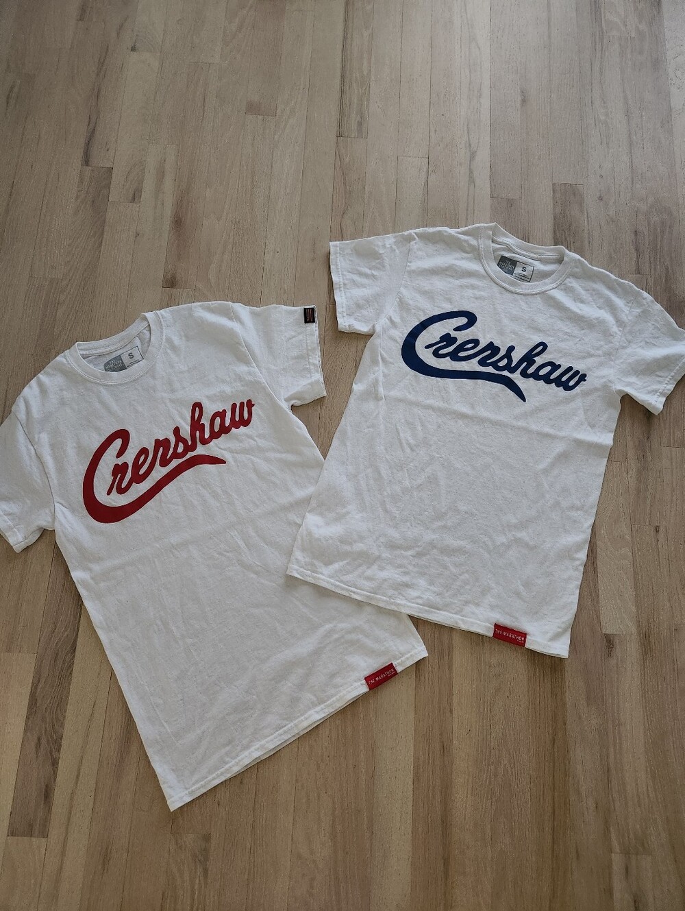 Lot Of The Marathon Clothing Mens Crenshaw Logo T-Shirt Size S White Graphic Tee